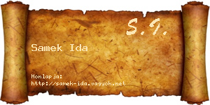 Samek Ida névjegykártya